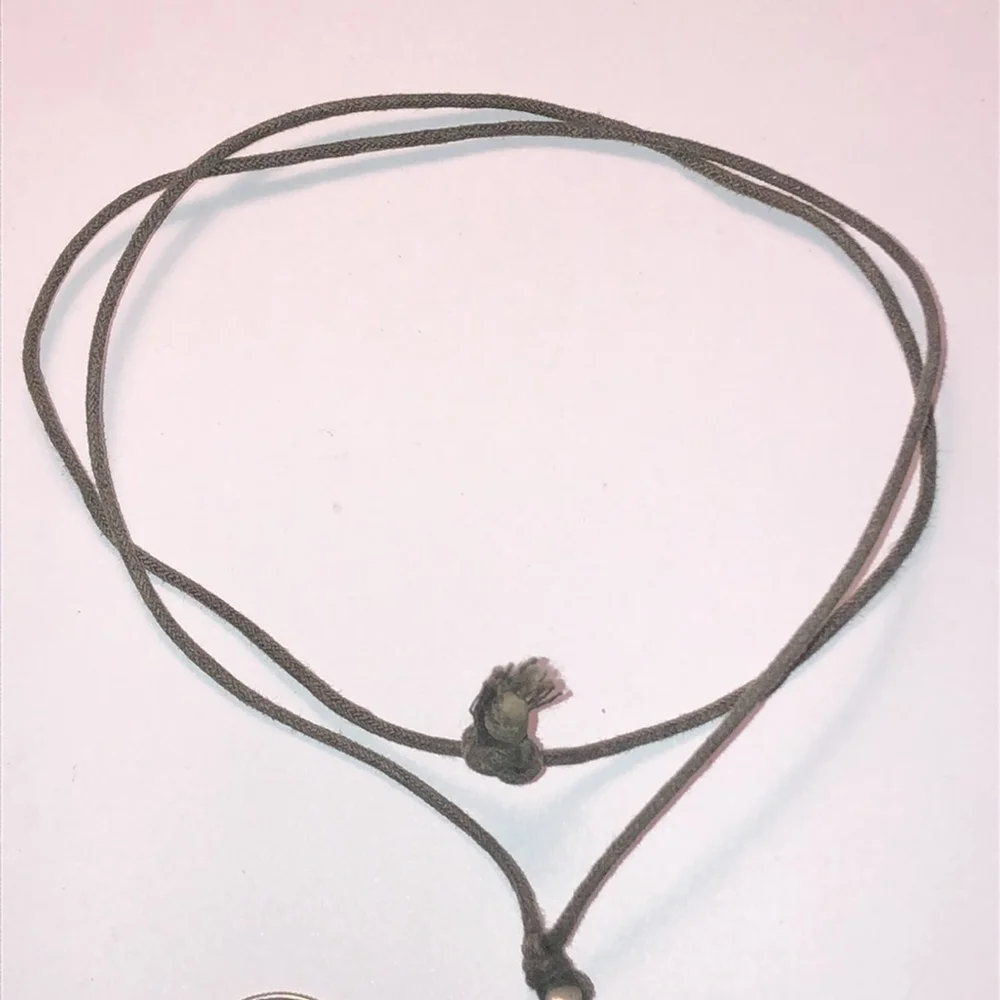 Chinese Zodiac Year of the Rat Pewter Pendant Fabric Cord Chain